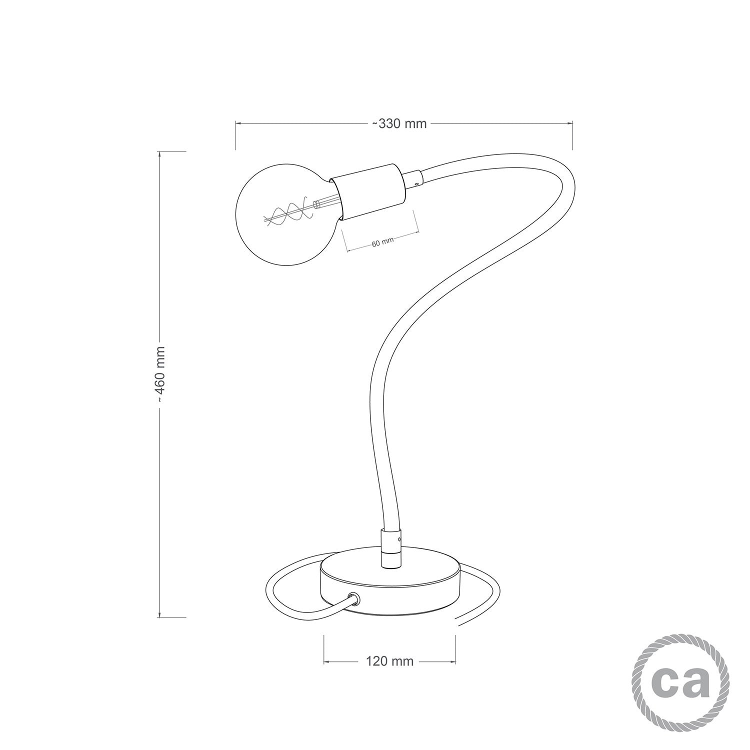 Table Flex lampada da tavolo snodabile a luce diffusa e spina UK - Bianco opaco